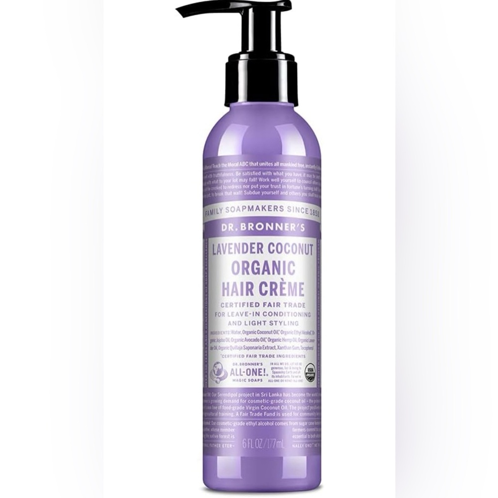 Dr. Bronner's Organic Hair Creme Lavender Coconut, 6 Oz Leave-in conditioner